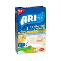 Arı Gece 12 Vitaminli 6 Mineralli 7 Tahıllı Sütlü 6+ Ay Pirinç Unu 250 G Arı Gece 12 Vitaminli 6 Mineralli 7 Tahıllı Sütlü 6+ Ay Pirinç Unu 250 G