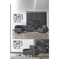 Kagu Corner Flavia Plus Köşe Takımı Berjerli Koyu Gri Kagu Corner Flavia Plus Köşe Takımı Berjerli Koyu Gri
