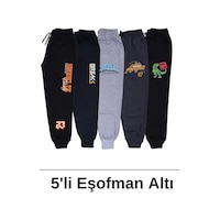 Fyk Kids Baskı Detaylı Cepli Paça Lastikli Erkek Çocuk Eşofman Altı 5'li - Çok Renkli Fyk Kids Baskı Detaylı Cepli Paça Lastikli Erkek Çocuk Eşofman Altı 5'li - Çok Renkli