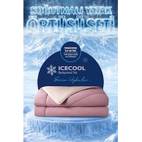 Soğutmalı Yatak Örtüsü Seti Çift Kişilik Soğuk Icecool 3 Parça Çift Taraflı Lila Bej Soğutmalı Yatak Örtüsü Seti Çift Kişilik Soğuk Icecool 3 Parça Çift Taraflı Lila Bej