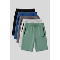 Standart Fit Basic 5li Paket Erkek Şort - 81136 Siyah - Gri Standart Fit Basic 5li Paket Erkek Şort - 81136 Siyah - Gri