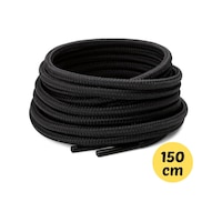 Neystore 150 Cm Siyah Fitilli Yuvarlak Bot Bağcığı,1 Çift Siyah