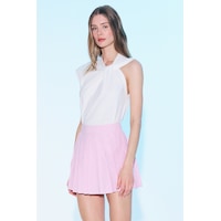 Sagaza Studio Ss6013 Pileli Mini Etek Pembe Sagaza Studio Ss6013 Pileli Mini Etek Pembe