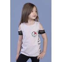 Toontoy Kids Toontoy Kız Çocuk Göğsü Nakışlı Tişört Bej Toontoy Kids Toontoy Kız Çocuk Göğsü Nakışlı Tişört Bej