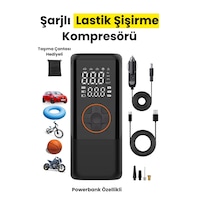4500 Mah Şarjlı Taşınabilir Araba Lastik Hava Top Şişirme Pompası Led Işıklı Dijital Hava Kompresörü Siyah 4500 Mah Şarjlı Taşınabilir Araba Lastik Hava Top Şişirme Pompası Led Işıklı Dijital Hava Kompresörü Siyah