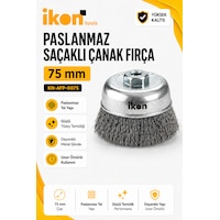 İkon Tools Paslanmaz Saçaklı Çanak Fırça 75 Mm M14x2 Spiral Uyumlu Pas Boya Çapak Temizleme Fırçası İkon Tools Paslanmaz Saçaklı Çanak Fırça 75 Mm M14x2 Spiral Uyumlu Pas Boya Çapak Temizleme Fırçası
