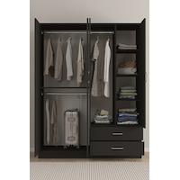 Aeka Ae-1077 Terra 4 Kapaklı 2 Çekmeceli 3 Askılıklı Raflı 140x182x53 Cm Gardırop Antrasit Aeka Ae-1077 Terra 4 Kapaklı 2 Çekmeceli 3 Askılıklı Raflı 140x182x53 Cm Gardırop Antrasit