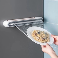 Shopytech Mıknatıslı Streç Film Folyo Yağlı Kağıt Dispenseri Çift Yönlü Bıçaklı 30 Cm Rulo Kesici Beyaz
