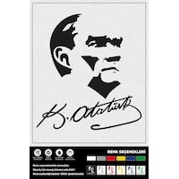 Atatürk Resim Ve İmza Stıcker 30 X 33 Cm Atatürk Resim Ve İmza Stıcker 30 X 33 Cm