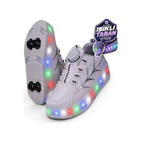 Nstil Unisex Yetişkin Çocuk Spor Ayakkabı Akıllı Bağcıklı Çıkarılabilen Patenli Işıklı Sneaker 003 Beyaz Nstil Unisex Yetişkin Çocuk Spor Ayakkabı Akıllı Bağcıklı Çıkarılabilen Patenli Işıklı Sneaker 003 Beyaz