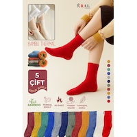 Kral Socks Thermo Özellikli Bambu 2x Korumalı 5 Çift Kadın Termal Renkli Kışlık Havlu Soket Çorap ASORTİ Kral Socks Thermo Özellikli Bambu 2x Korumalı 5 Çift Kadın Termal Renkli Kışlık Havlu Soket Çorap ASORTİ