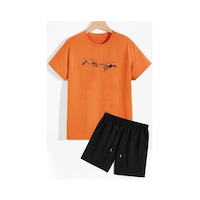 Uyguntarz Michelangelo Şort T-shirt Eşofman Takımı Turuncu Uyguntarz Michelangelo Şort T-shirt Eşofman Takımı Turuncu