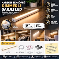 Hareket Sensörlü Led Işık 50 Cm Gün Işığı Hareket Sensörlü Led Işık 50 Cm Gün Işığı