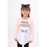 Toontoy Kids Toontoy Kız Çocuk Paris London Baskılı T-shirt Pudra Toontoy Kids Toontoy Kız Çocuk Paris London Baskılı T-shirt Pudra