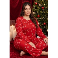 Siyah İnci Yılbaşı Temalı Desenli Termal Kumaşlı Ultra Soft Yumuşak Büyük Beden Battal Boy Örme Pijama Takımı 26226716 Kırmızı Siyah İnci Yılbaşı Temalı Desenli Termal Kumaşlı Ultra Soft Yumuşak Büyük Beden Battal Boy Örme Pijama Takımı 26226716 Kırmızı