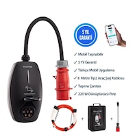 22kw V3 Türkçe Mobil Uygulama 5 Yıl Garanti, 8 Metre Tip2 Araç Şarj Kablosu, Taşıma Çantası Ve 220v Dönüştürücü Adaptör Dahil 22 Kw 22kw V3 Türkçe Mobil Uygulama 5 Yıl Garanti, 8 Metre Tip2 Araç Şarj Kablosu, Taşıma Çantası Ve 220v Dönüştürücü Adaptör Dahil 22 Kw