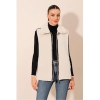 Bigdart 6793 Peluş Yelek - Beyaz