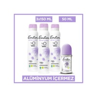 Emotion Floral Kadın Deodorant 3x150 Ml & Floral Roll On 50 Ml Emotion Floral Kadın Deodorant 3x150 Ml & Floral Roll On 50 Ml