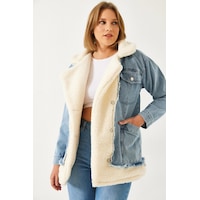 Shade Kadın Tedy Astar Detay Dört Cepli Denim Mont 2471 60261105 - Bej-mavi Shade Kadın Tedy Astar Detay Dört Cepli Denim Mont 2471 60261105 - Bej-mavi