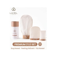 Lajel Premium 3'lü Set Beyaz Duş Kesesi Lajel Premium 3'lü Set Beyaz Duş Kesesi