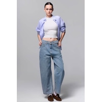 Defacto %100 Pamuk Barrel Fit Yüksek Bel Dikiş Detaylı Jean Pantolon H7134ax26aunm39 Mavi-nm39 Defacto %100 Pamuk Barrel Fit Yüksek Bel Dikiş Detaylı Jean Pantolon H7134ax26aunm39 Mavi-nm39