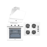 Luxell A68SF3 - OC88 - DA88 Süper Kristal Beyaz Ankastre Set Luxell A68SF3 - OC88 - DA88 Süper Kristal Beyaz Ankastre Set