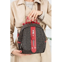 Just Polo Kadın Günlük Kullanıma Uygun Su Geçirmez Çok Bölmeli Sırt Çantası Shopper Kırmızı Kahve Just Polo Kadın Günlük Kullanıma Uygun Su Geçirmez Çok Bölmeli Sırt Çantası Shopper Kırmızı Kahve