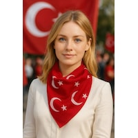 Ay Yıldız Kırmızı Türk Bayrağı Temalı Pamuk Kumaş Fular50x50 Kırmızı Gül Ay Yıldız Kırmızı Türk Bayrağı Temalı Pamuk Kumaş Fular50x50 Kırmızı Gül