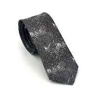Gaffy Gri Desenli Füme Dokuma Kumaş Mendilli Slim Fit Kravat // Sdk-2613-3 Gri Gaffy Gri Desenli Füme Dokuma Kumaş Mendilli Slim Fit Kravat // Sdk-2613-3 Gri