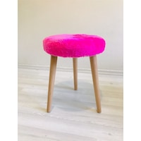 Neta Home Ahşap Ayak Dekoratif Fuşya Pelüş Puf Tabure Bench Yuvarlak Koltuk Sandalye Pembe Neta Home Ahşap Ayak Dekoratif Fuşya Pelüş Puf Tabure Bench Yuvarlak Koltuk Sandalye Pembe