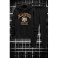 Uyguntarz Unisex California Baskılı Eşofman Takımı Siyah Uyguntarz Unisex California Baskılı Eşofman Takımı Siyah