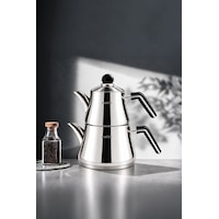 Luna Sade Midi Boy Çelik Kapaklı Paslanmaz Çelik 0.75-1.50 Litre Çaydanlık Takımı Gri Luna Sade Midi Boy Çelik Kapaklı Paslanmaz Çelik 0.75-1.50 Litre Çaydanlık Takımı Gri