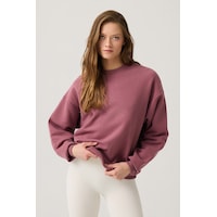 Los Ojos Bordo Geniş Kalıp Bisiklet Yaka Sweatshirt Crew Neck Bordo Los Ojos Bordo Geniş Kalıp Bisiklet Yaka Sweatshirt Crew Neck Bordo