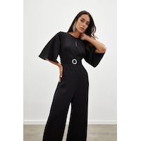 Sateen Kemerli Krep Tulum - Siyah-134836 Siyah Sateen Kemerli Krep Tulum - Siyah-134836 Siyah