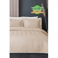 Evlen Home Ponponlu %100 Pamuk Tek Kişilik Günlük Yatak Örtüsü Pike Takımı Seti Bej Evlen Home Ponponlu %100 Pamuk Tek Kişilik Günlük Yatak Örtüsü Pike Takımı Seti Bej