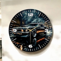 AA Shop Renkli Baskı Araba Desenli Sayılı Yılbaşı Hediyelik Ahşap Sessiz Tablo Duvar Saati D68 Çok Renkli AA Shop Renkli Baskı Araba Desenli Sayılı Yılbaşı Hediyelik Ahşap Sessiz Tablo Duvar Saati D68 Çok Renkli