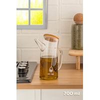 Porsima 2093 Bambu Kapaklı Vakumlu Borosilikat Cam Yağdanlık Yağlık Sirkelik 700ml Şeffaf Porsima 2093 Bambu Kapaklı Vakumlu Borosilikat Cam Yağdanlık Yağlık Sirkelik 700ml Şeffaf