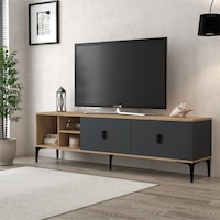 3805 Era Tv Ünitesi 180 Cm 2 Kapaklı Raflı Sepet - Antrasit Tv Sehpası Antrasit - Sepet Çok Renkli 3805 Era Tv Ünitesi 180 Cm 2 Kapaklı Raflı Sepet - Antrasit Tv Sehpası Antrasit - Sepet Çok Renkli