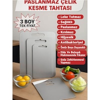 Gkd 3 Lü Profesyonel Paslanmaz Çelik Kesme Tahtası Seti Dayanıklı & Hijyenik Gri Gkd 3 Lü Profesyonel Paslanmaz Çelik Kesme Tahtası Seti Dayanıklı & Hijyenik Gri
