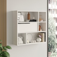 Robin Home Lidya Duvar Rafı Kitaplık Kapaklı Beyaz Robin Home Lidya Duvar Rafı Kitaplık Kapaklı Beyaz