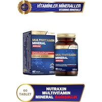 Nutraxin Multivitamin Mineral Immune Complex 60 Tbl - Magnezyum, C, D, Zinc, Demir, B12, Kolin, İyot Nutraxin Multivitamin Mineral Immune Complex 60 Tbl - Magnezyum, C, D, Zinc, Demir, B12, Kolin, İyot