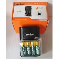 Varta 4 Adet Şarjlı 2100mah Aa Kalem Pilpromo Paket +sertec Stc-9v Aa-aaa Otomatik-hızlı Pil Şarj Cihazı