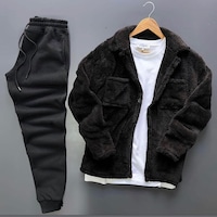 Fifty Color Unisex Siyah Peluş Polar Hırka Gömlek Siyah Eşofman Altı Takım Siyah Fifty Color Unisex Siyah Peluş Polar Hırka Gömlek Siyah Eşofman Altı Takım Siyah