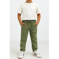 Freemen Erkek Çocuk Jogger Pantolon Keten Görünümlü Cepli Günlük Rahat Fit Çağla Yeşili Freemen Erkek Çocuk Jogger Pantolon Keten Görünümlü Cepli Günlük Rahat Fit Çağla Yeşili