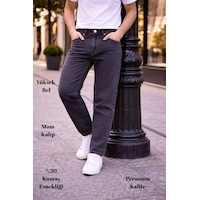 Cedy Denim Dar Paça Erkek Yüksek Bel Kot Pantolon - Salaş Mom Jean C333 Antrasit Cedy Denim Dar Paça Erkek Yüksek Bel Kot Pantolon - Salaş Mom Jean C333 Antrasit