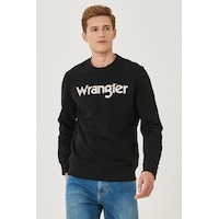 Wrangler Regular Fit Normal Kesim Erkek Siyah Sweatshirt Siyah