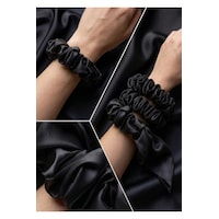 Lüks Saten Saç Tokası Saç Kırmayan İz Bırakmayan Large Scrunchie Topuz Tokası 3adet Siyah Lüks Saten Saç Tokası Saç Kırmayan İz Bırakmayan Large Scrunchie Topuz Tokası 3adet Siyah