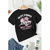 Uyguntarz Çocuk California Pamuklu Tshirt Siyah Uyguntarz Çocuk California Pamuklu Tshirt Siyah