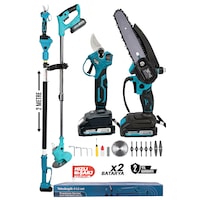 Kimmeer Plus Profesyonel 4 Lü Set Şarjlı Makas Testere Tırpan Ve Teleskopik Uzatma 2 Metre Kimmeer Plus Profesyonel 4 Lü Set Şarjlı Makas Testere Tırpan Ve Teleskopik Uzatma 2 Metre