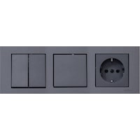 Ovivo Grano Füme 3'lü Set Komütatör, Anahtar Ve Topraklı Priz Set Ovivo Grano Füme 3'lü Set Komütatör, Anahtar Ve Topraklı Priz Set